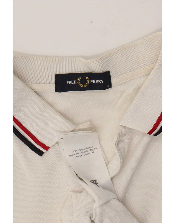 Polo da uomo Fred Perry in cotone bianco medio