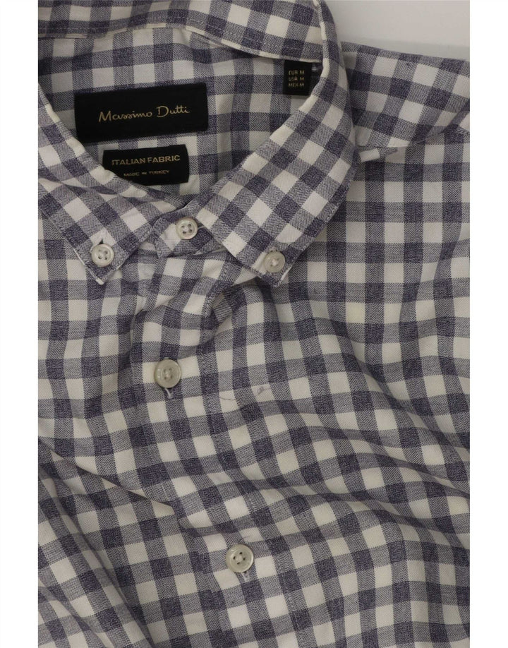 Camicia da uomo Massimo Dutti in cotone a quadretti blu medio