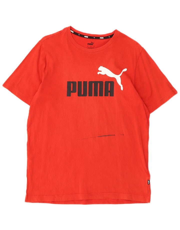 T-shirt grafica da uomo PUMA Top rosso medio in cotone