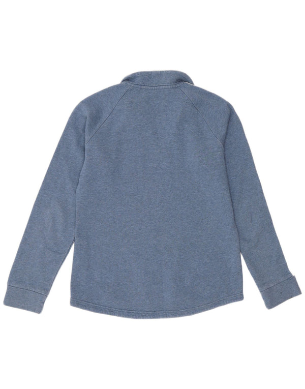 Felpa da donna con collo con zip Adidas, maglione, UK 12/14, cotone blu medio