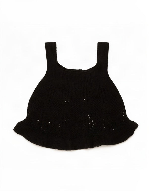 Canotta in maglia da donna Zara UK 8 piccola in cotone nero