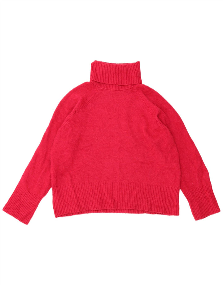 Maglione maglione a collo alto da donna Zara UK 16 grande acrilico rosso