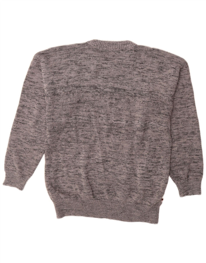 Maglione girocollo da uomo VINTAGE grande grigio geometrico