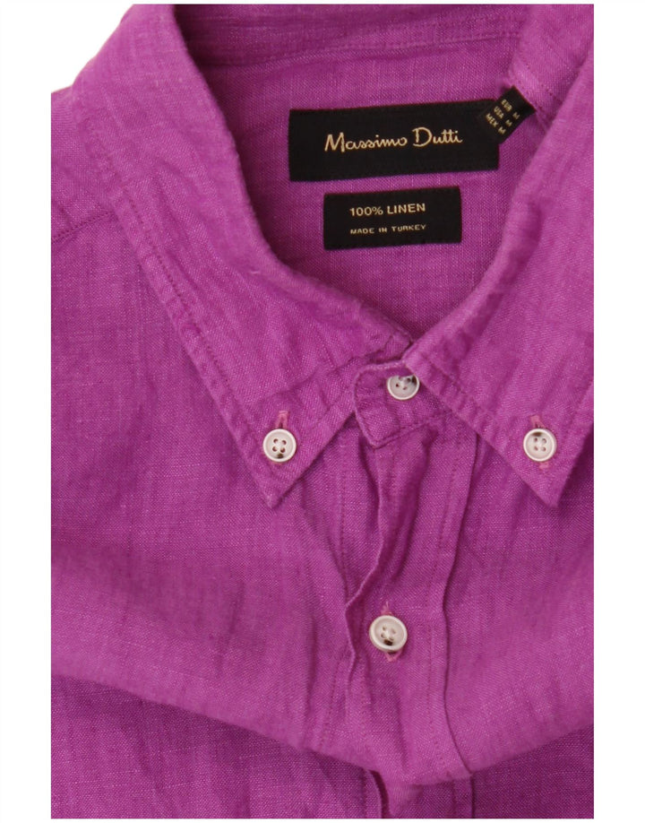 Camicia da uomo Massimo Dutti Lino viola medio