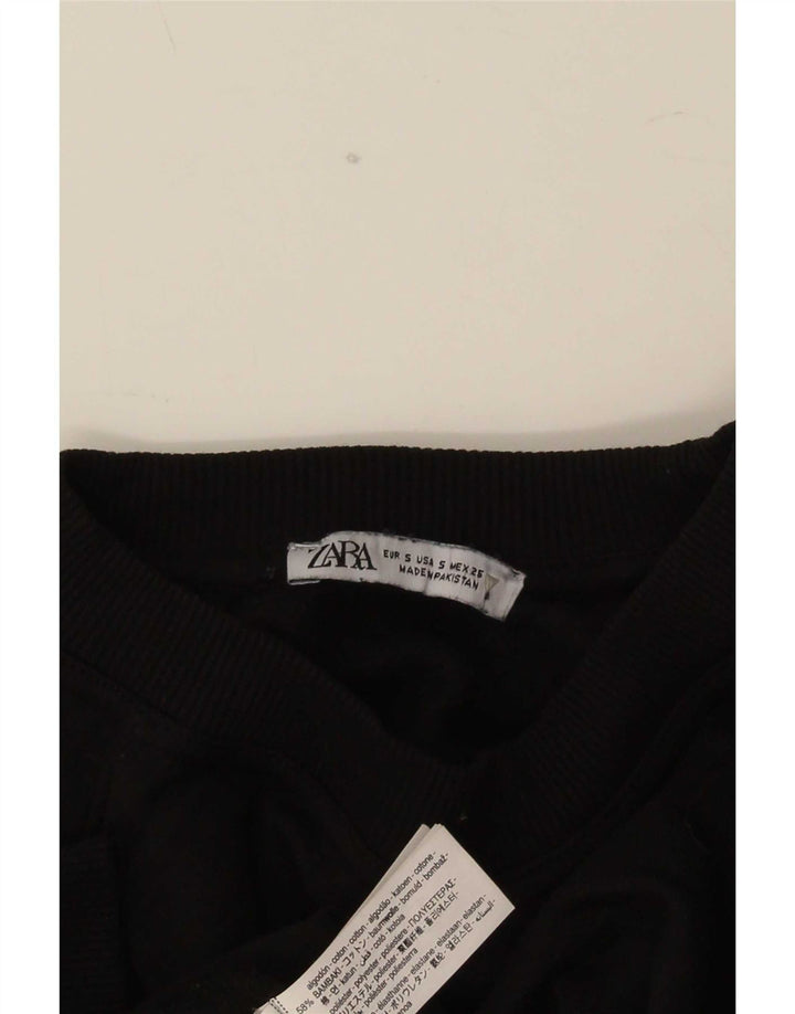 Felpa oversize da donna Zara, maglione UK 10, piccola, cotone nero
