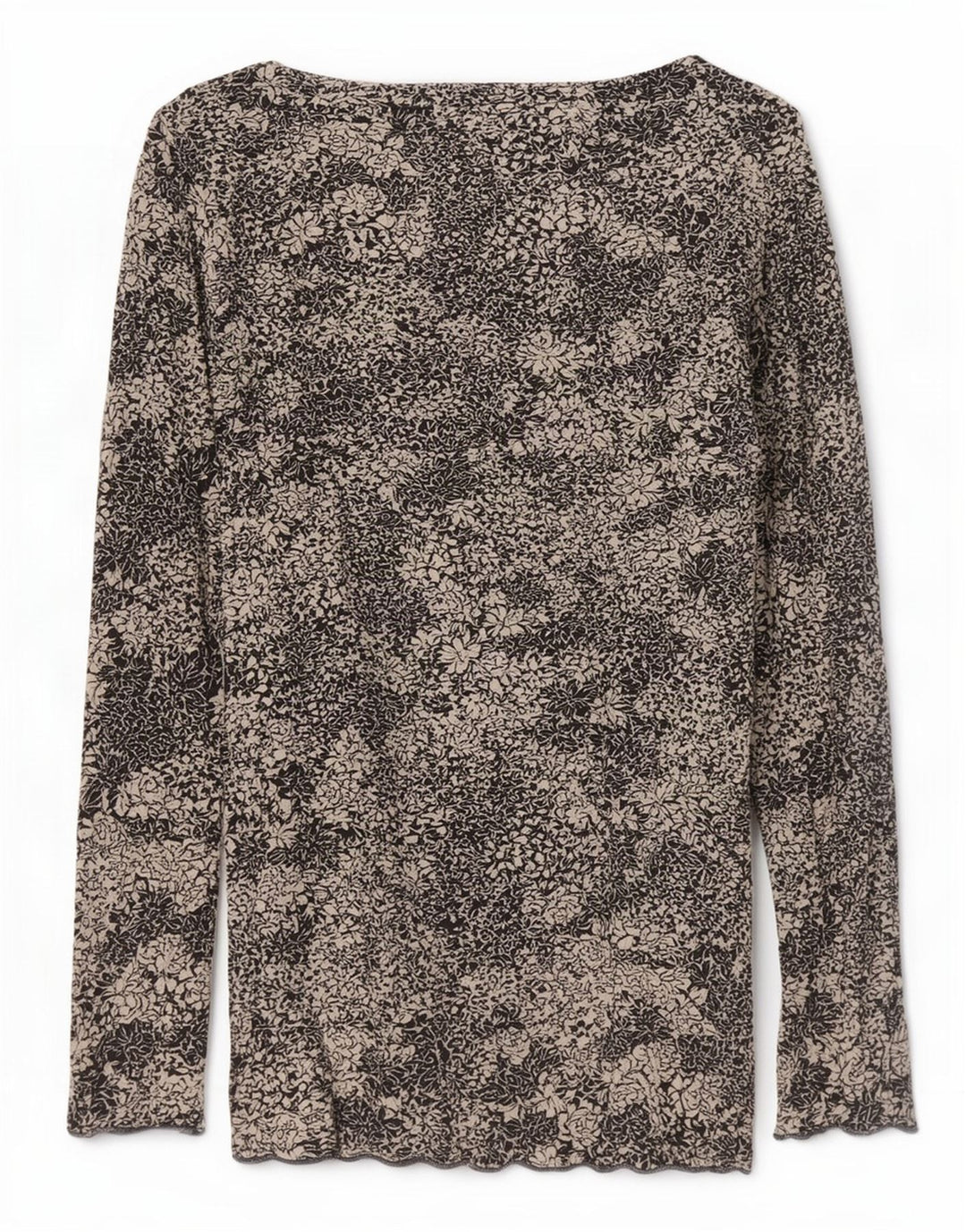 Phase Eight Top da donna manica 3/4 UK 16 Grande viscosa floreale nera
