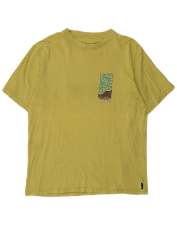 T-shirt grafica da uomo Rip Curl Top grande gialla