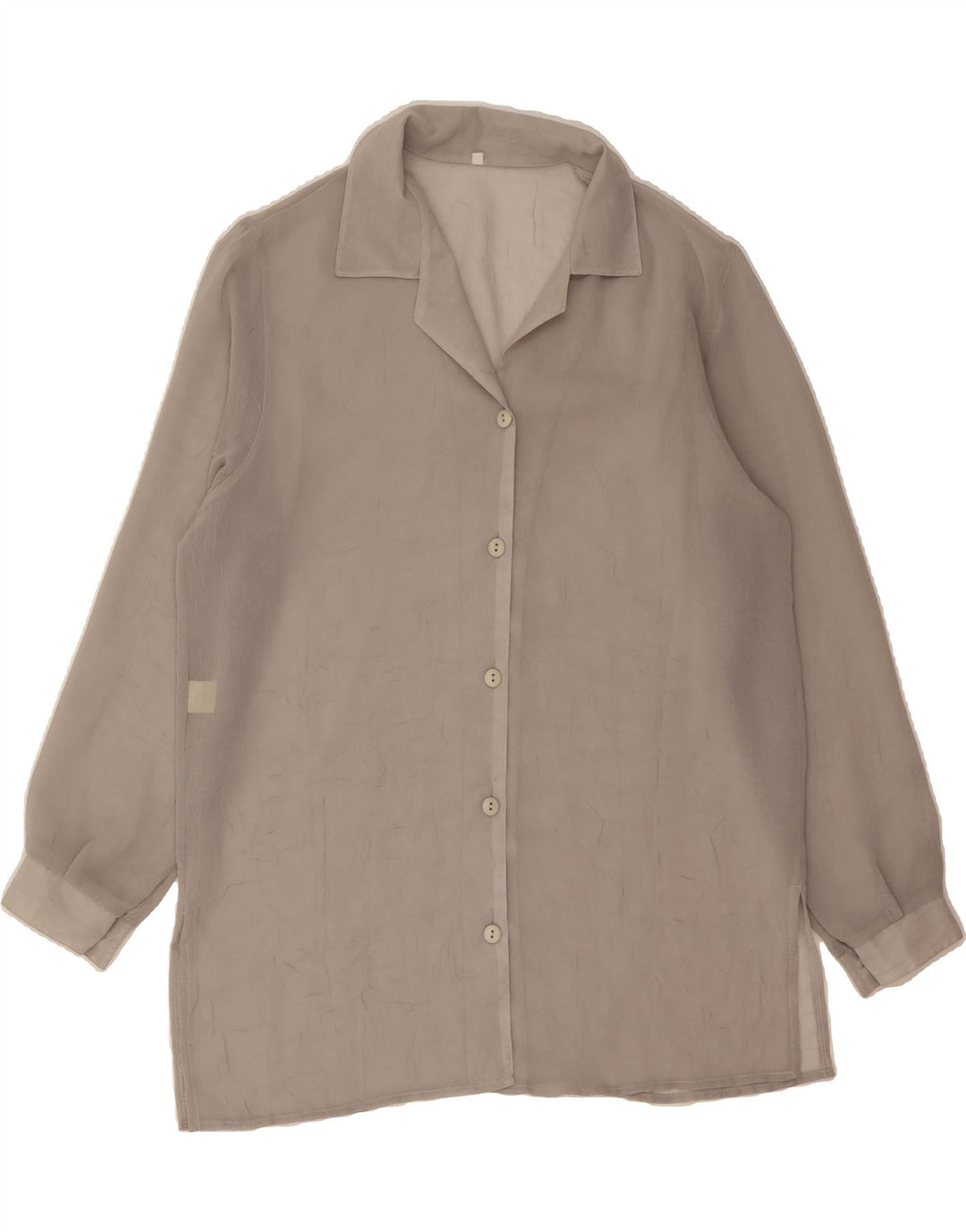 VINTAGE Womens Longline Oversized Shirt Blouse UK 14 Medium Grey Vintage Vintage and Second-Hand Vintage from Messina Hembry 