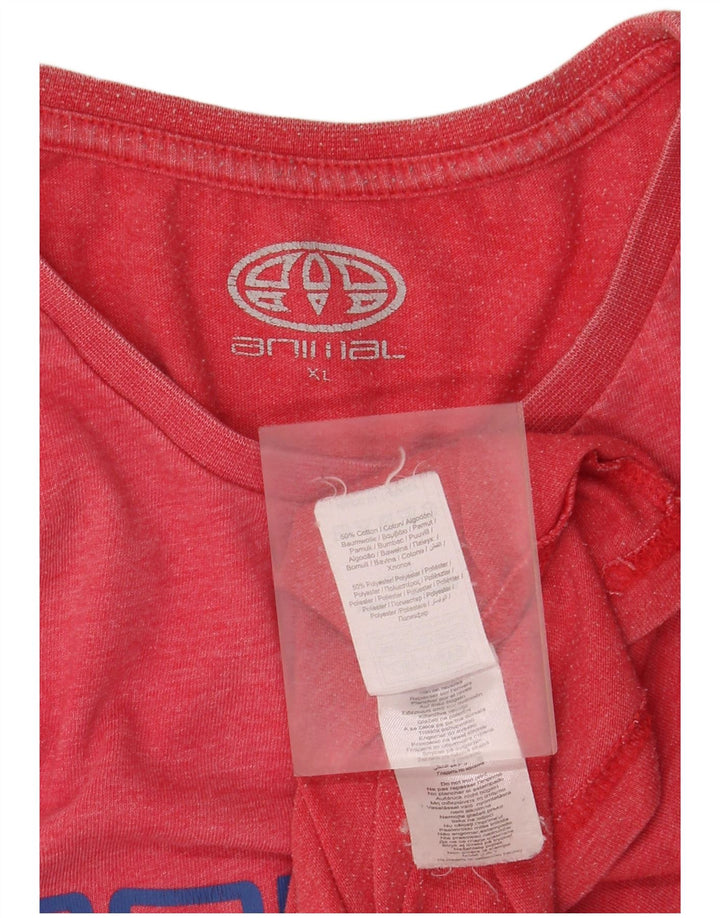 T-shirt grafica da uomo Animal Top XL in cotone rosso