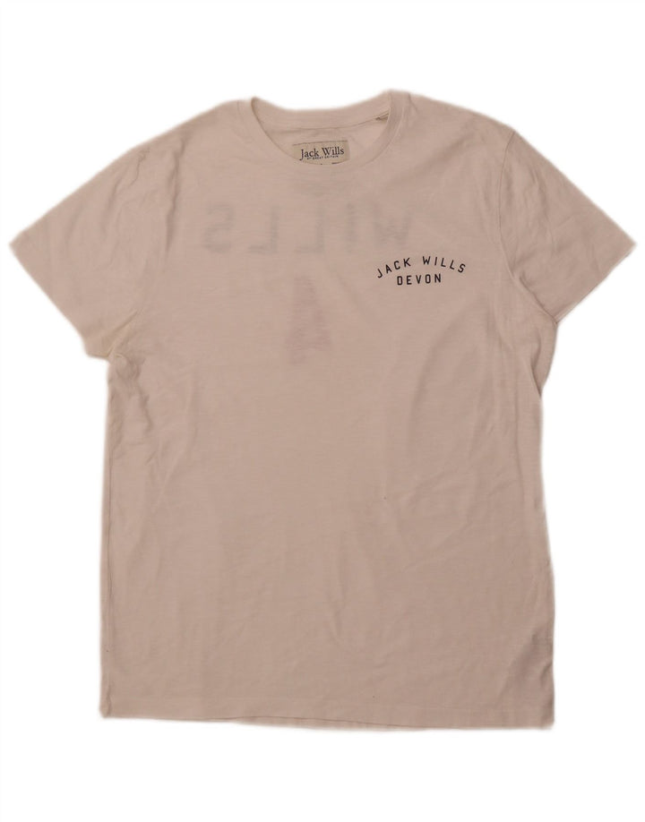 JACK WILLS T-shirt grafica da uomo grande in cotone bianco