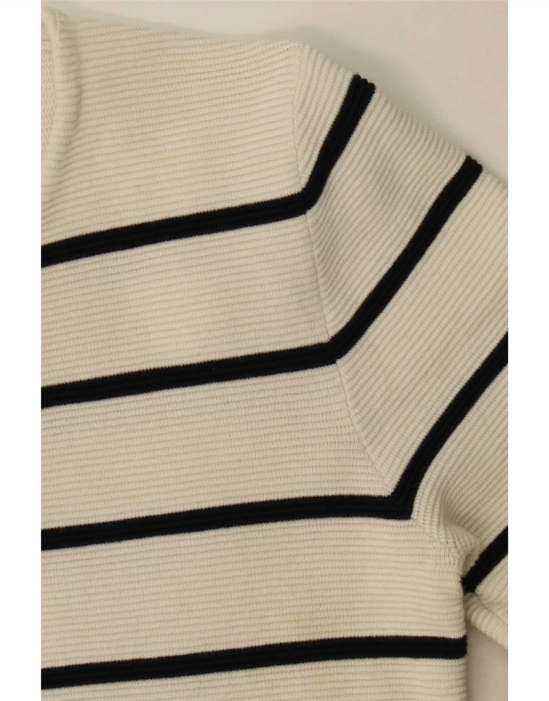 Maglione Zara da uomo con scollo a V piccolo a righe bianche