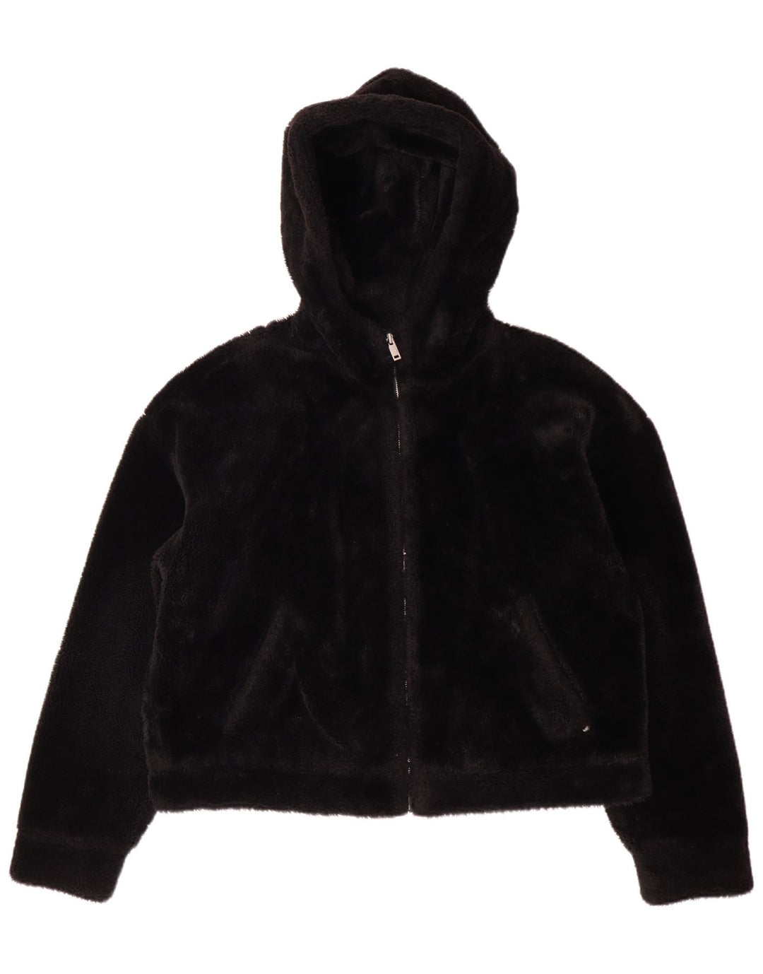 Giacca in pile con cappuccio da donna UGG UK 14 poliestere nero medio