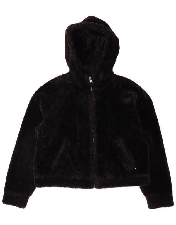 Giacca in pile con cappuccio da donna UGG UK 14 poliestere nero medio