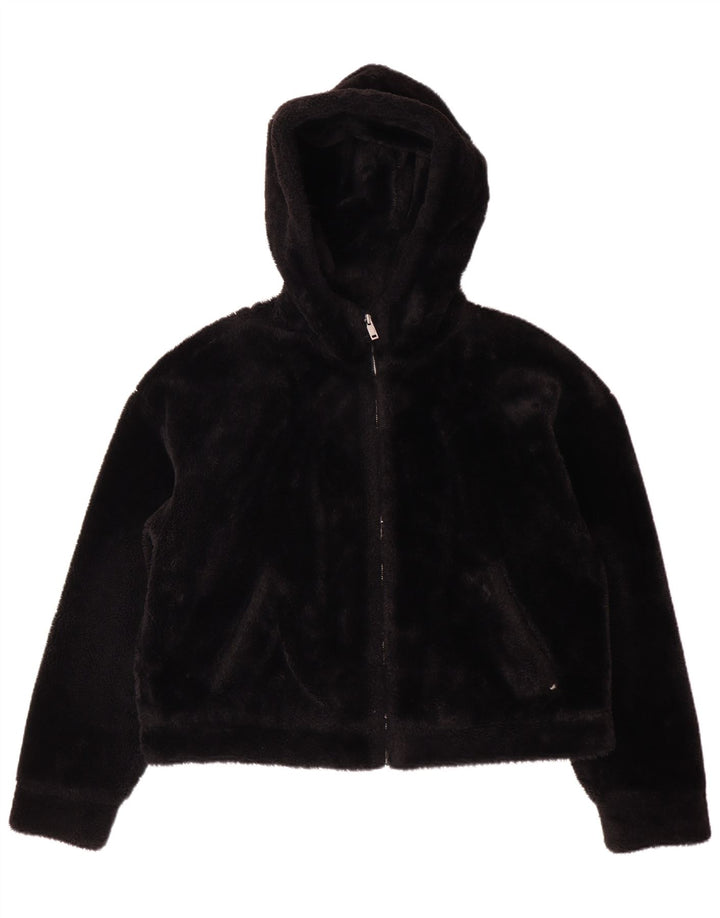 Giacca in pile con cappuccio da donna UGG UK 14 poliestere nero medio