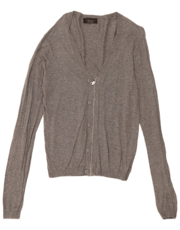 Maglione cardigan da uomo Zara grigio medio