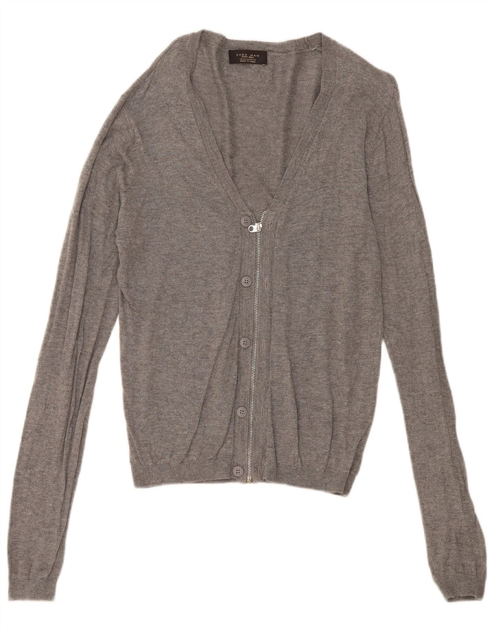 Maglione cardigan da uomo Zara grigio medio