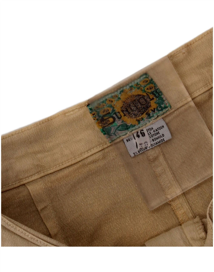 Pantaloni casual dritti da donna vintage IT 46 Large W28 L27 Cotone beige
