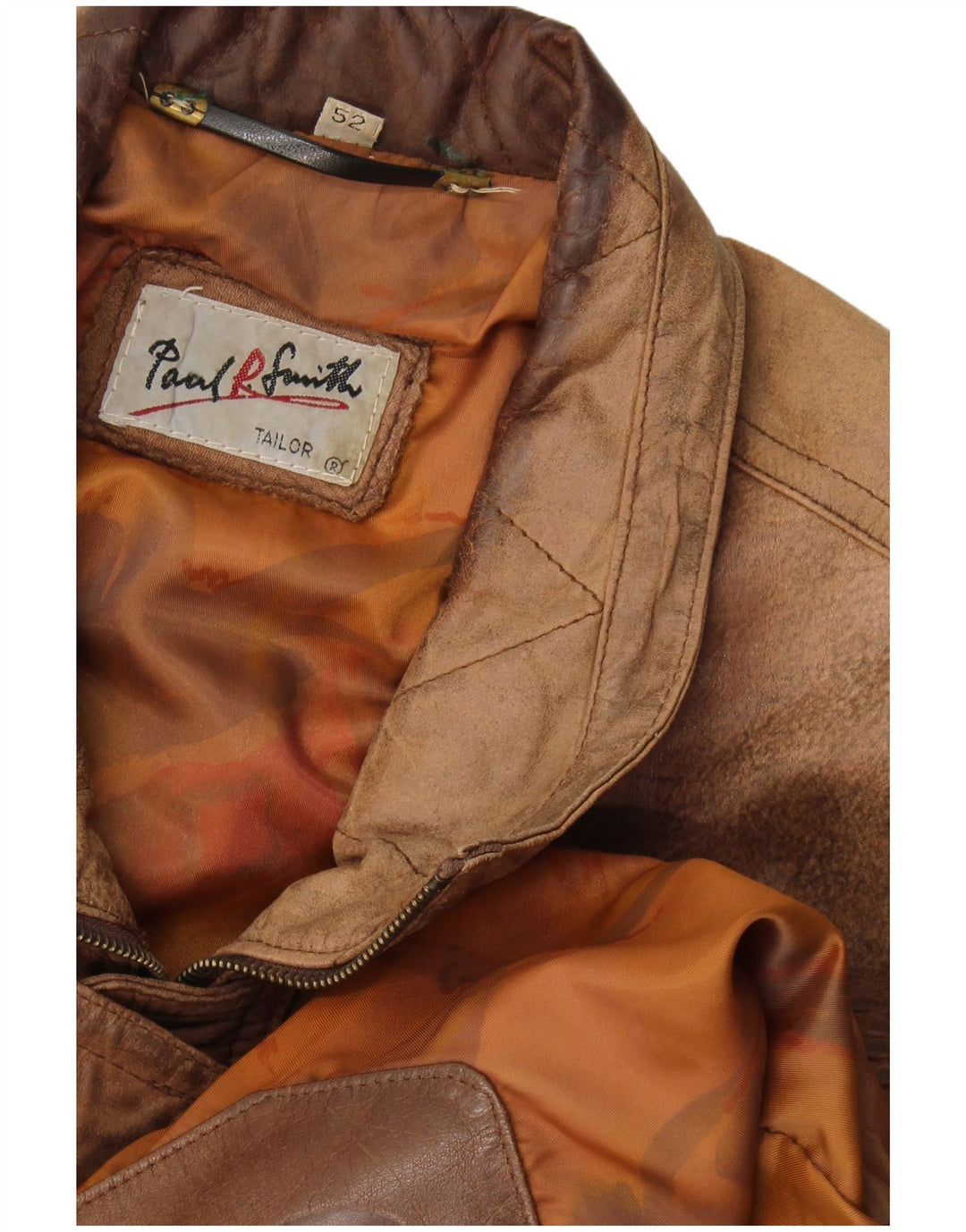 Giacca in pelle da uomo Paul Smith IT 52 XL in pelle marrone