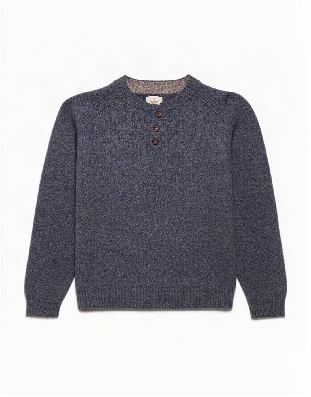 Maglione da uomo con collo abbottonato di White Stuff, grande blu navy screziato