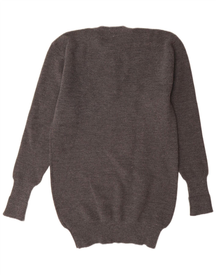 Maglione vintage da uomo girocollo IT 52 grande grigio