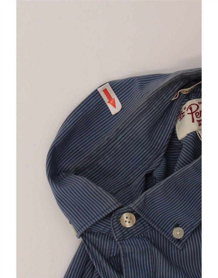 Penguin Camicia da uomo Heritage slim fit grande gessato blu