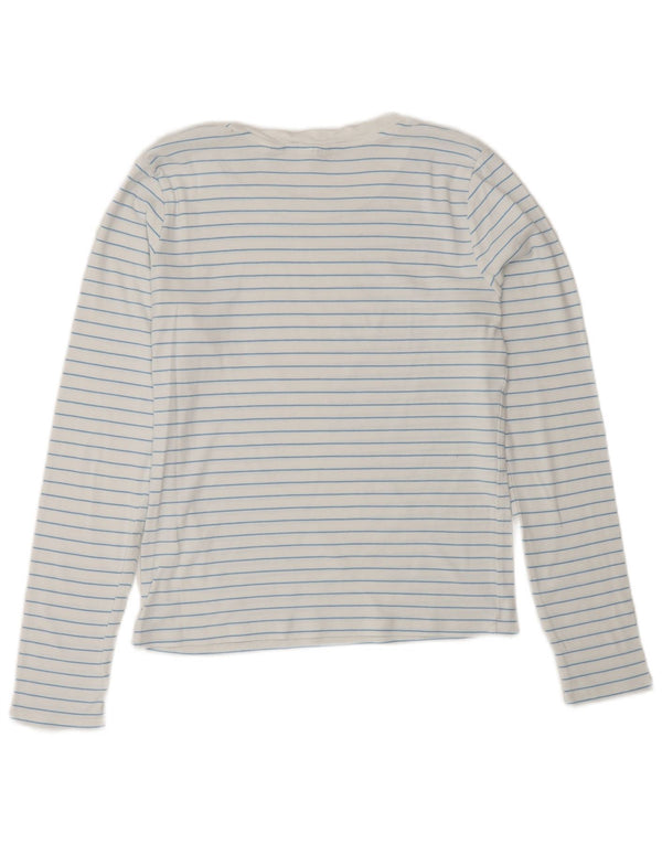 Levi's Top da donna a maniche lunghe UK 12 a righe bianche medie