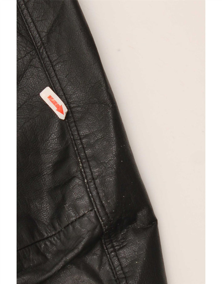 Giacca da motociclista in pelle da uomo Only & Sons UK 40 grande nera