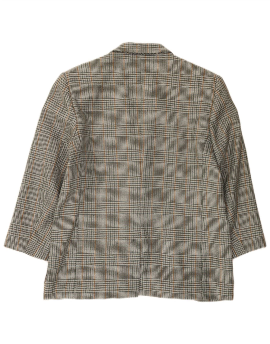 Giacca blazer vintage da donna a 2 bottoni IT 46 grande lana pied de poule grigia