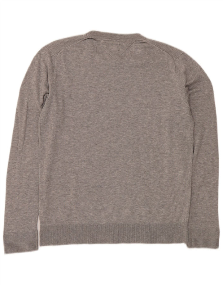 Maglione maglione girocollo da uomo Tommy Hilfiger in cotone grigio medio