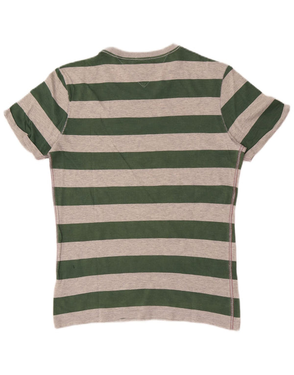 T-shirt grafica da uomo Tommy Hilfiger Top in cotone a righe verdi piccole