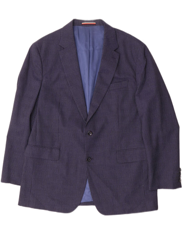 Giacca blazer sartoriale da uomo Tommy Hilfiger EU 56 3XL Gessato blu navy