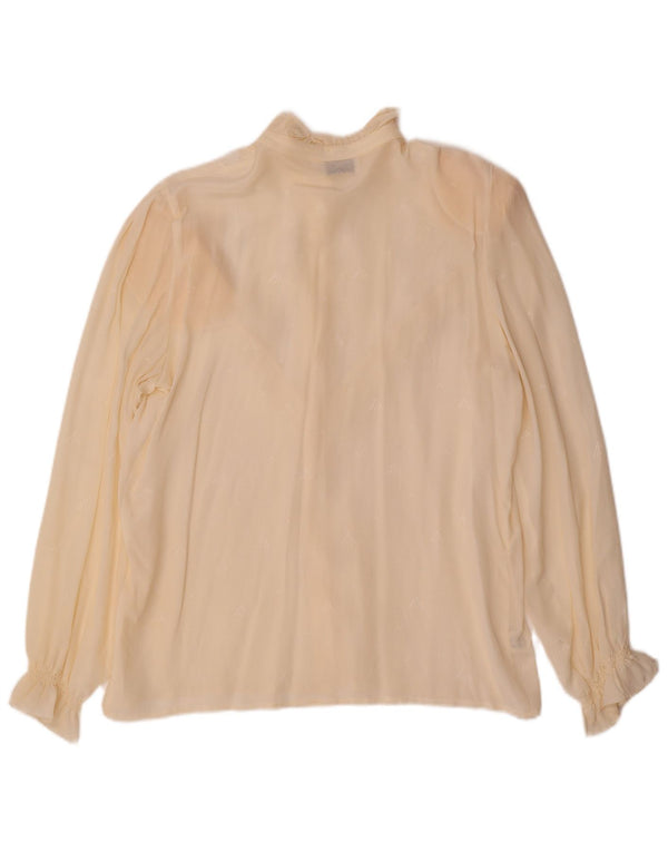 Camicetta da donna VINTAGE IT 44 Acetato floreale bianco sporco medio