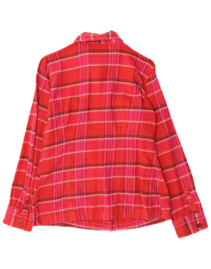 Camicia in flanella da donna Patagonia US 6 cotone a quadri rosso medio