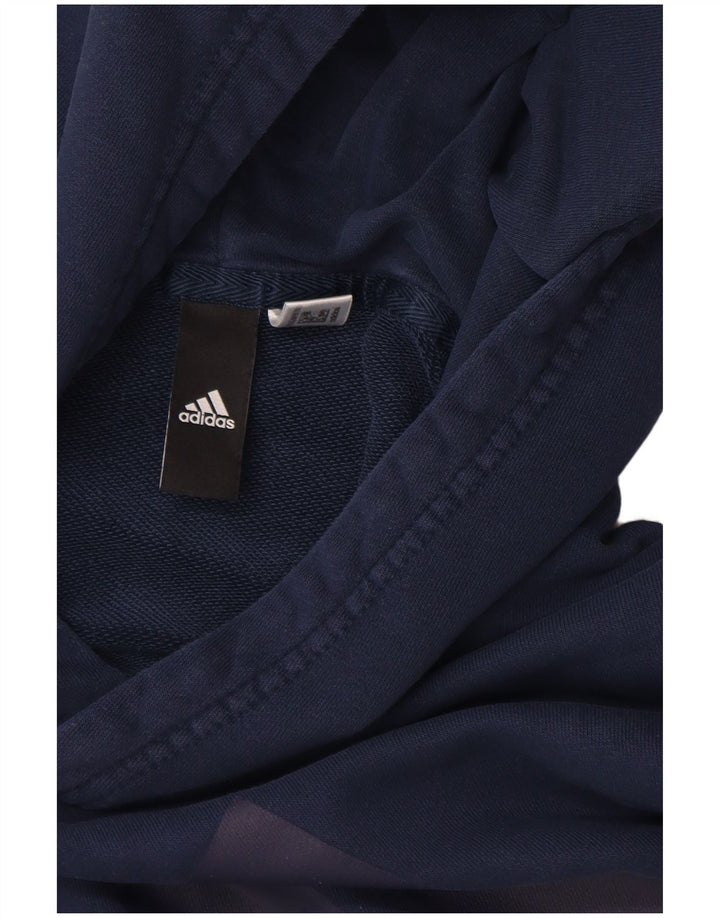 Felpa con cappuccio grafica da uomo Adidas Large blu navy