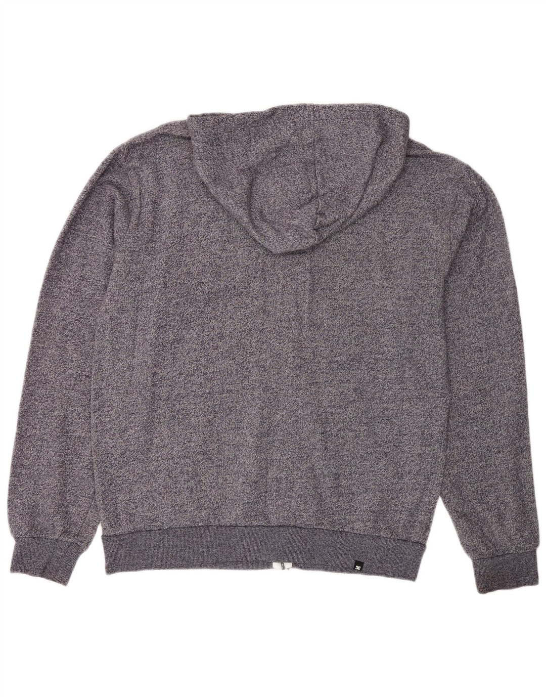 Maglione con cappuccio e zip DC da uomo in cotone screziato grigio medio