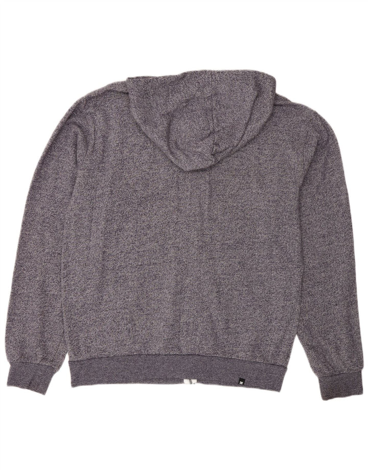 Maglione con cappuccio e zip DC da uomo in cotone screziato grigio medio