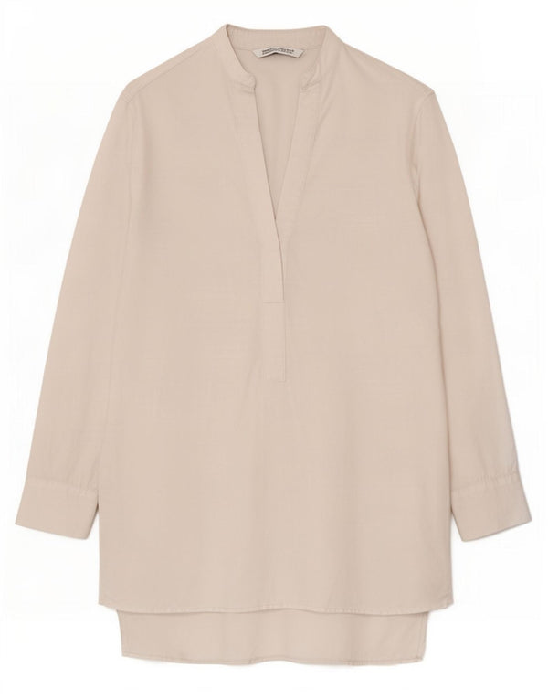 Abito a trapezio oversize a maniche lunghe da donna Zara UK 10 piccolo bianco