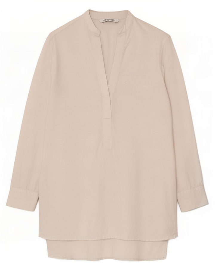 Abito a trapezio oversize a maniche lunghe da donna Zara UK 10 piccolo bianco