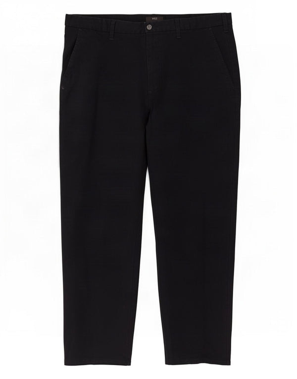 Pantaloni casual da uomo Marks & Spencer vestibilità regolare W38 L29 cotone blu navy