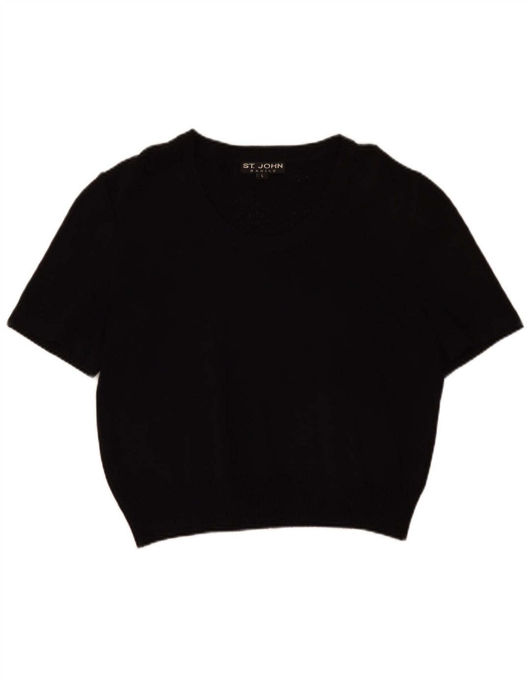 Maglione maglione corto con scollo a barca da donna ST.John Basics UK 16 grande nero