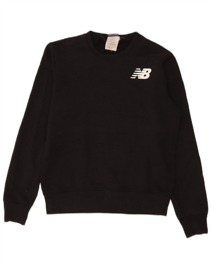 Felpa grafica da uomo New Balance, maglione piccolo, cotone nero