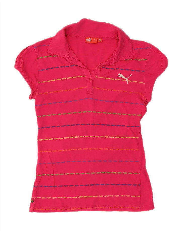 Polo da donna Puma UK 14 Large Pink Striped