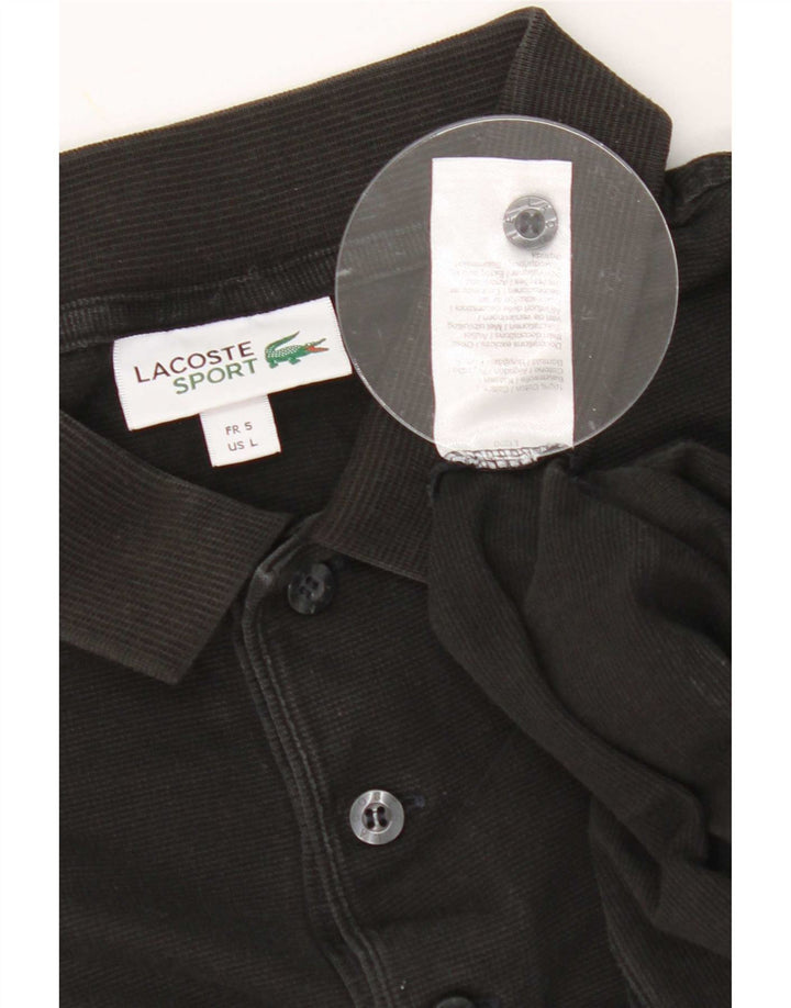 Polo da uomo Lacoste taglia 5 grande in cotone nero