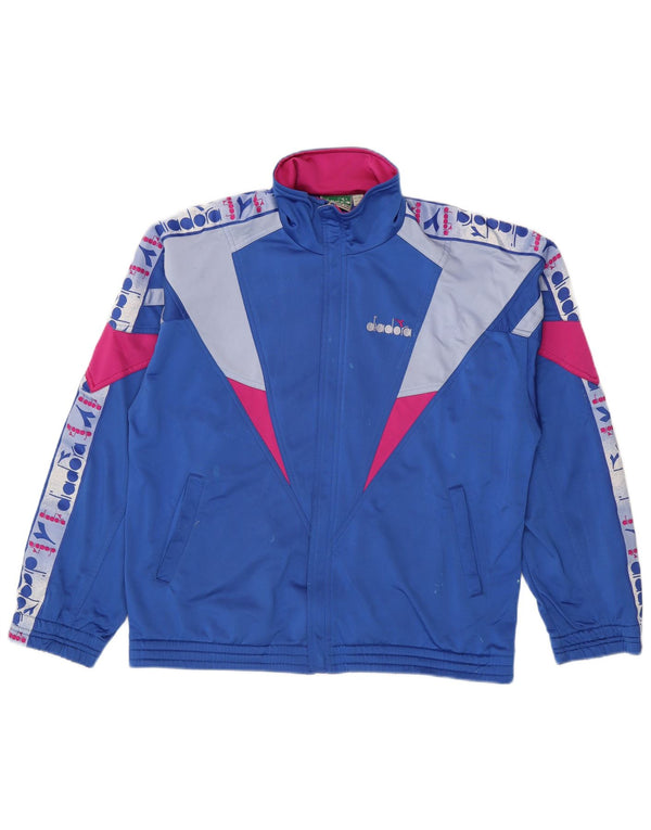 Giacca da tuta grafica da uomo Diadora UK 40 Colorblock blu medio