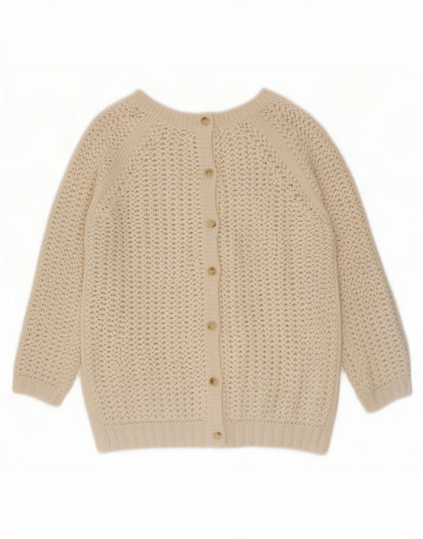 Maglione Zara da donna con scollo a barca con maniche a 3/4 UK 12 medio bianco sporco