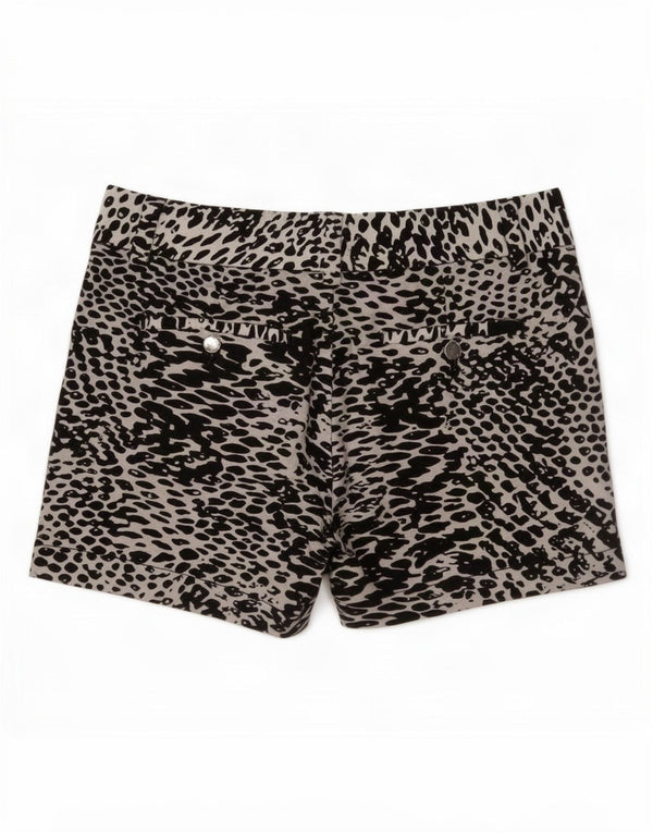 Pantaloncini chino da donna Calvin Klein US 2 XS W30 cotone nero con stampa animalier