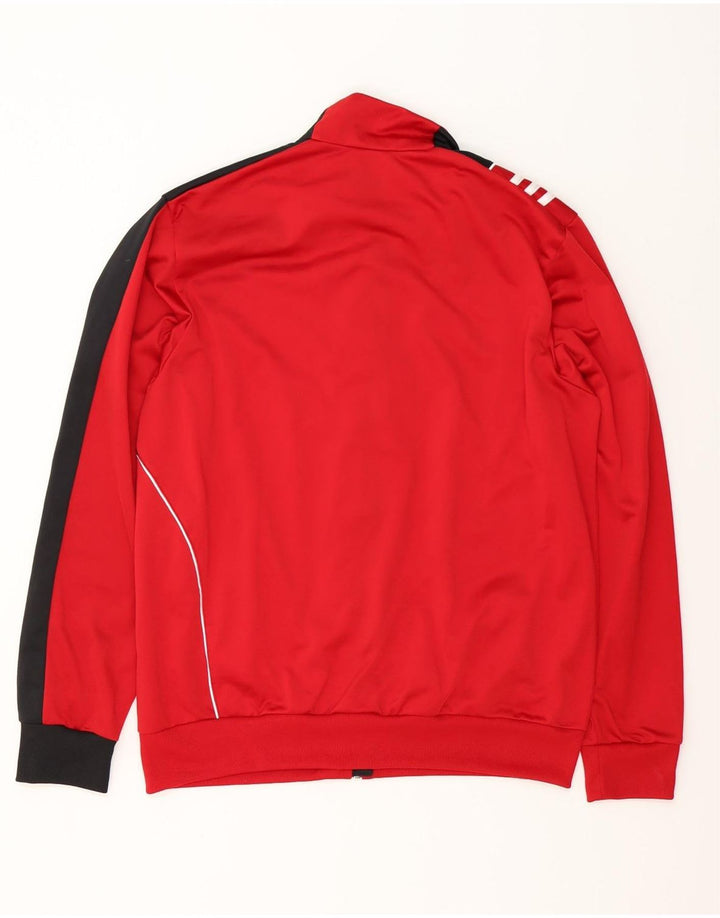 Giacca da tuta da uomo Adidas UK 44/46 Large Rosso Colourblock Poliestere
