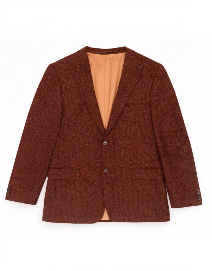 Giacca blazer da uomo a 2 bottoni Hugo Boss EU 56 3XL Marrone a spina di pesce
