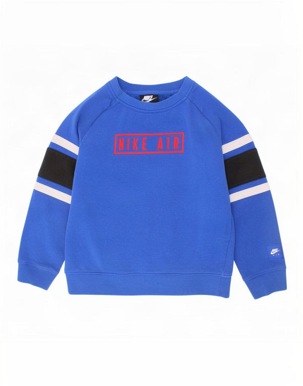 Felpa con grafica Nike per ragazzi, 6-7 anni, grande, cotone color block blu