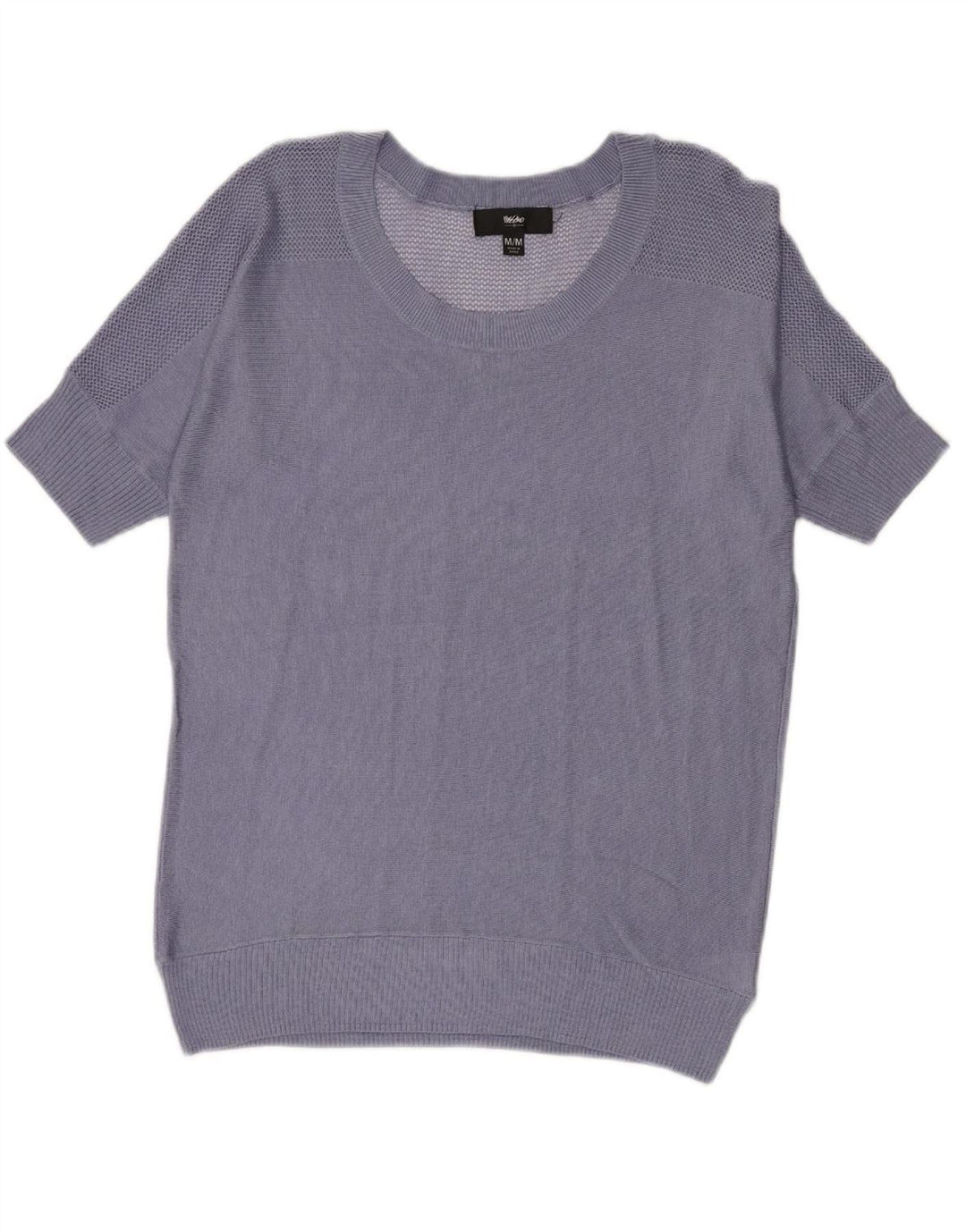 MOSSIMO Womens Short Sleeve Boat Neck Jumper Sweater UK 14 Medium Blue